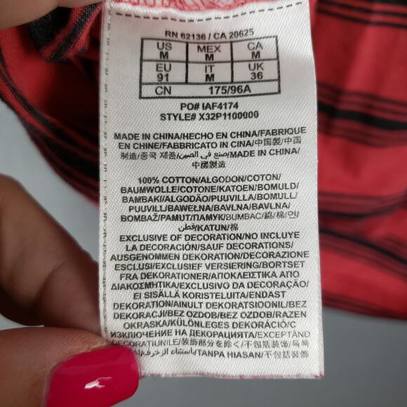 Guess Men's M Two Tone Polo Shirt Red Black Stripe‎ Retro Y2K Streetwear Iconic - Picture 7 of 7